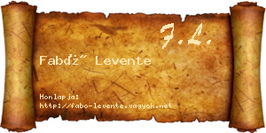 Fabó Levente névjegykártya