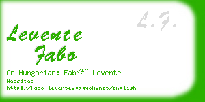 levente fabo business card